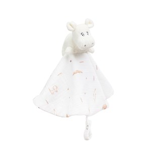 Doudou mouchoir rond en mousseline de co