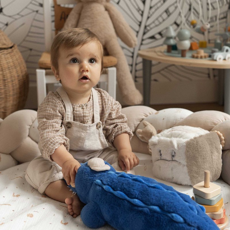 Grande peluche - crocodile bleu