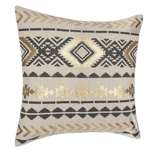 Housse de coussin 40x40 gris etnik gold