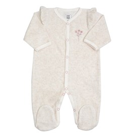 Tenue de naissance - fleurs ecru 1 mois