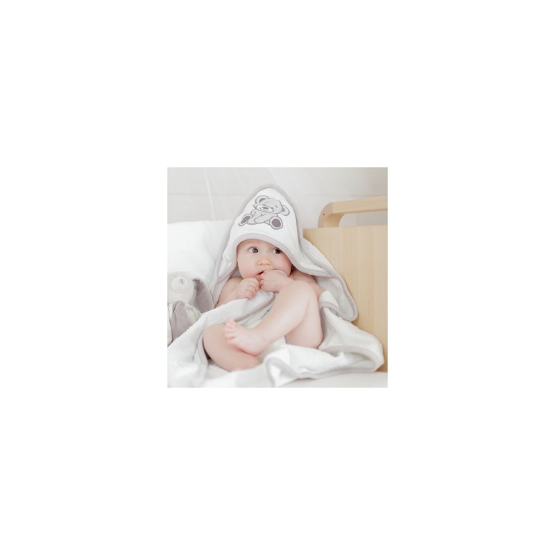 Sortie de bain bébé blanc 70x70 cm