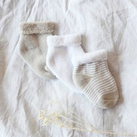 Lot de 3 paires de chaussettes bébé ecru