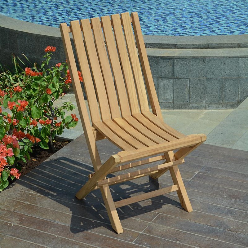 TECK'Attitude - Lot de 2 chaises pliantes teck karimun