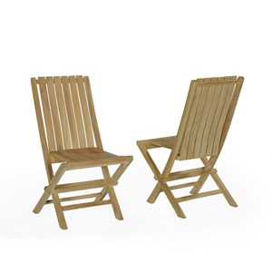 Lot de 2 chaises pliantes teck karimun