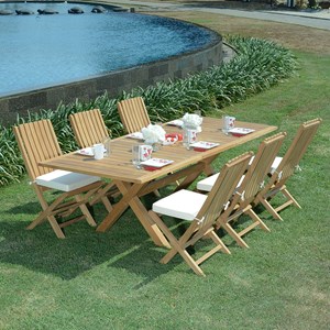 Lot de 2 chaises pliantes teck karimun