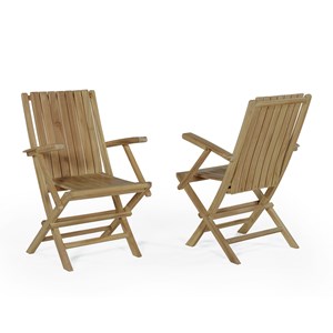 Lot de 2 fauteuils pliants teck karimun