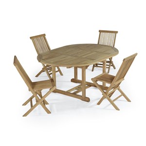 Salon de jardin teck wesport 1,2 à 1,7 m