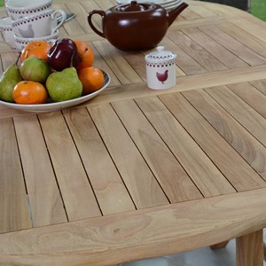 Salon de jardin teck wesport 1,2 à 1,7 m