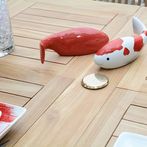 Salon de jardin teck aore 1.60 à 2.40 m