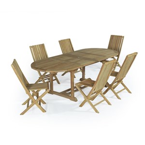 Salon de jardin teck toga 1.60 à 2.40 m