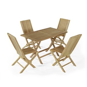 Salon de jardin teck masaï + 4 chaises