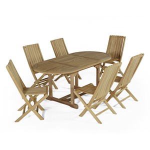 Salon de jardin teck sirocco + 6 chaises