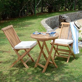 Salon de jardin teck lisbonne, 2 pers