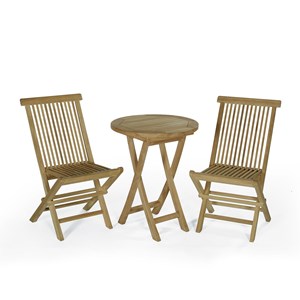 Salon de jardin teck lisbonne, 2 pers