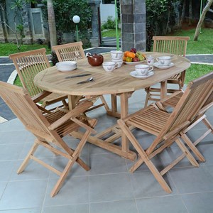 Salon de jardin teck sarragosse, 6 pers