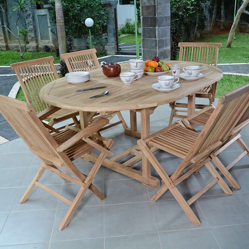 TECK'Attitude - Salon de jardin teck sarragosse, 6 pers