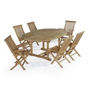 Salon de jardin teck sarragosse, 6 pers