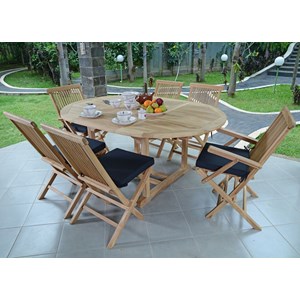 Salon de jardin teck sarragosse, 6 pers
