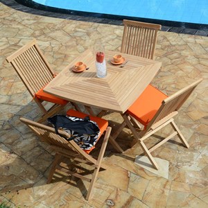 Salon de jardin teck paolo, 4 places