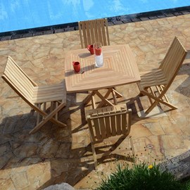 Salon de jardin teck antibes, 4 places