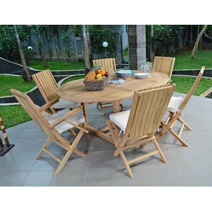 Salon de jardin teck santiago, 6 places