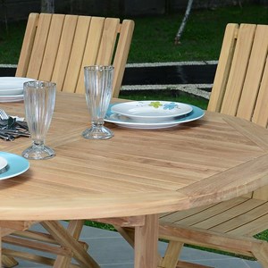 Salon de jardin teck talmont, 4/6 places