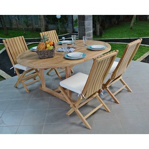Salon de jardin teck talmont, 4/6 places