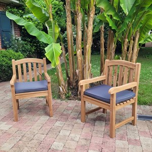 Fauteuil teck brighton - dossier arrondi