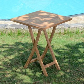 Table pliante carré teck bistrot 60 cm