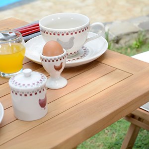 Table pliante carré teck bistrot 60 cm