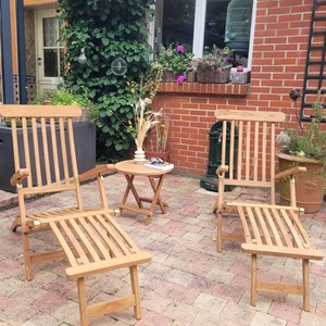 Table basse pliante ronde teck kuta 50cm