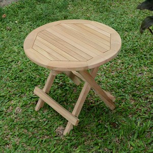 Table basse pliante ronde teck kuta 50cm
