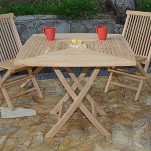Table pliante carrée teck cardif 90x90cm