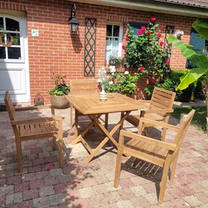 Table pliante carrée teck cardif 90x90cm