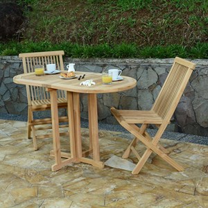 Table pliante ovale teck manoï 120x60 cm