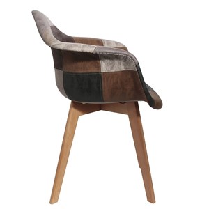 Fauteuil scandinave patchwork gris