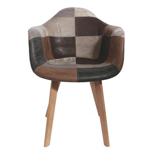 Fauteuil scandinave patchwork gris