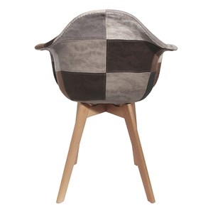 Fauteuil scandinave patchwork gris