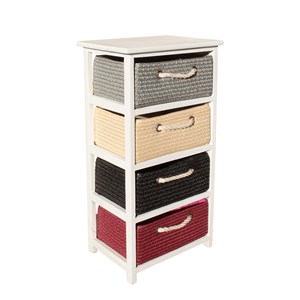 Meuble avec 4 tiroirs en paille