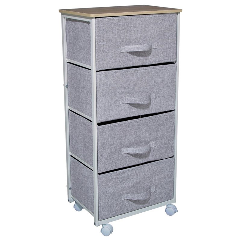 Id Space - Meuble de rangement 4 tiroirs gris clair