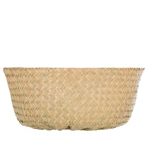 Panier tressé seagrass pli pompons