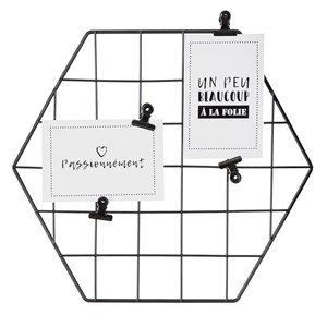 Porte photo hexagonal en métal