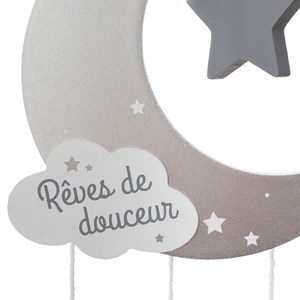 Suspension lune gris