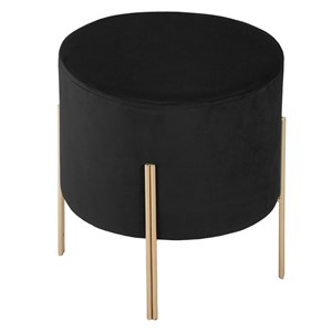 Tabouret velours living noir