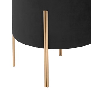 Tabouret velours living noir