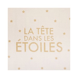 Tapis doré à franges la tête dans les ét