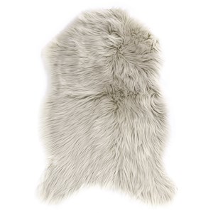 Tapis effet fourrure 60x90 gris clair