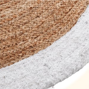 Tapis jute folk blanc ø120cm