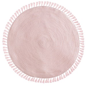 Tapis à franges rose avec lurex doré int