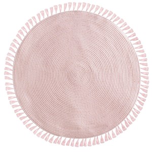 Tapis à franges rose avec lurex doré int